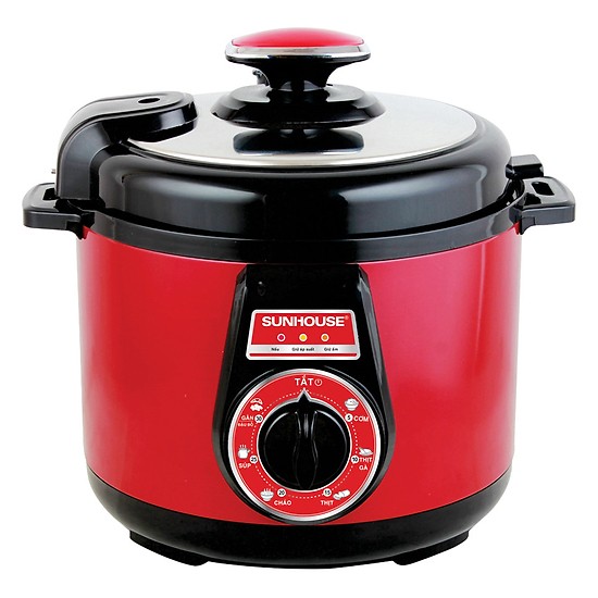 Nồi Áp Suất Điện Đa Năng Sunhouse DNDSHD1552 – 5L (Đỏ Đen) – Hàng chính hãng